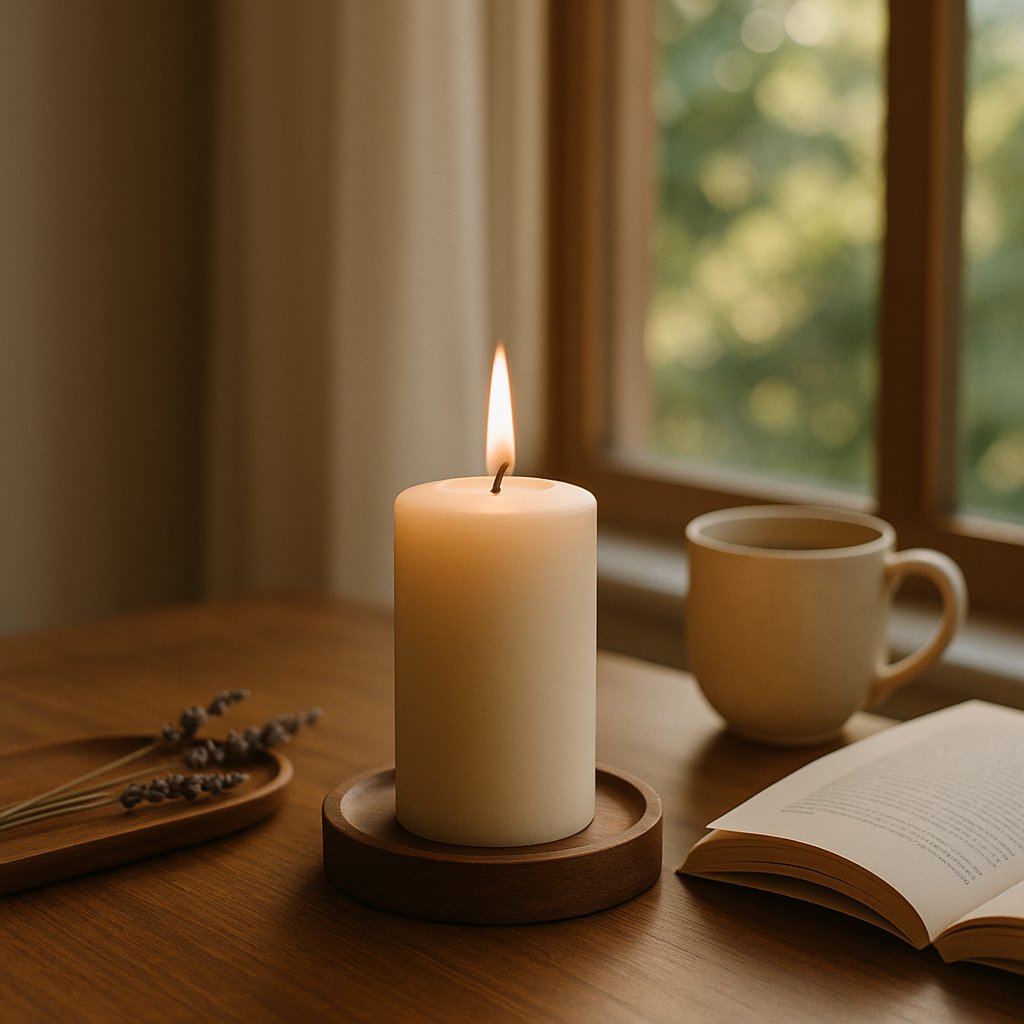 Safe alternative: scented candle without physical plants in the wax matrix