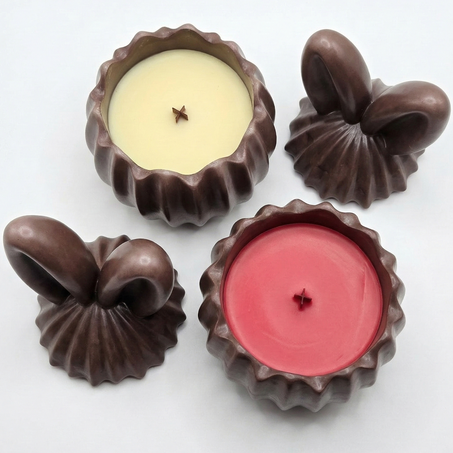 Choco Bunny Candle - Brown / Cherry, Almond