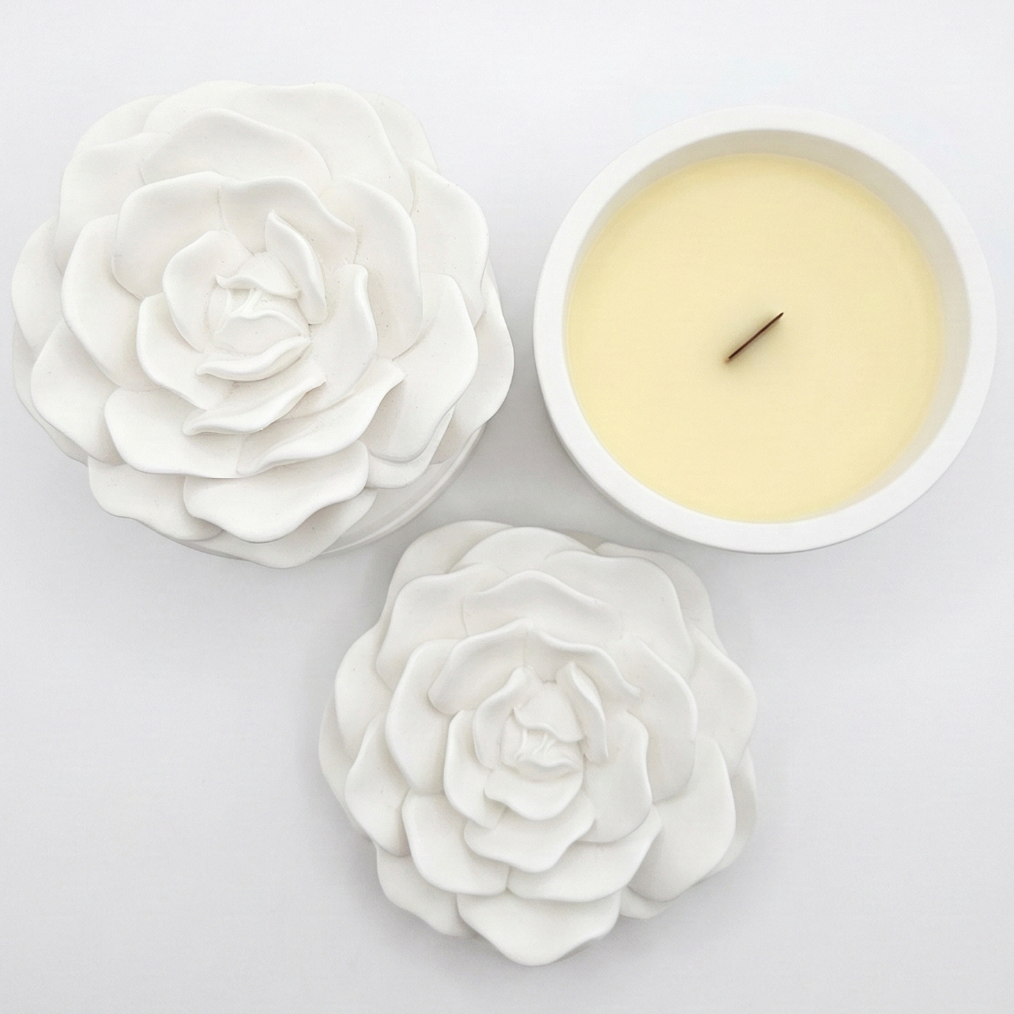 Candle Little Rose - White/Lime, Mango