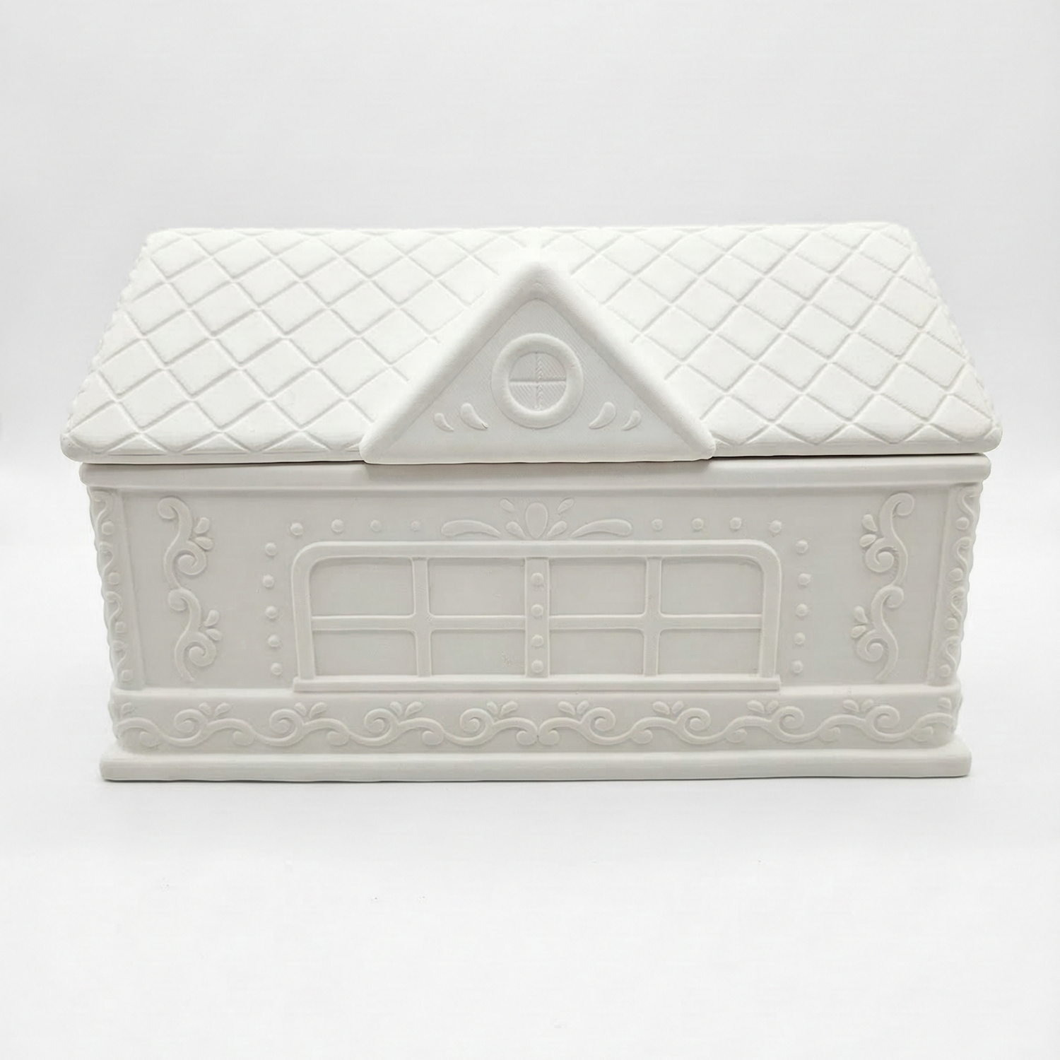 Large House Candle - White/Flower Garden