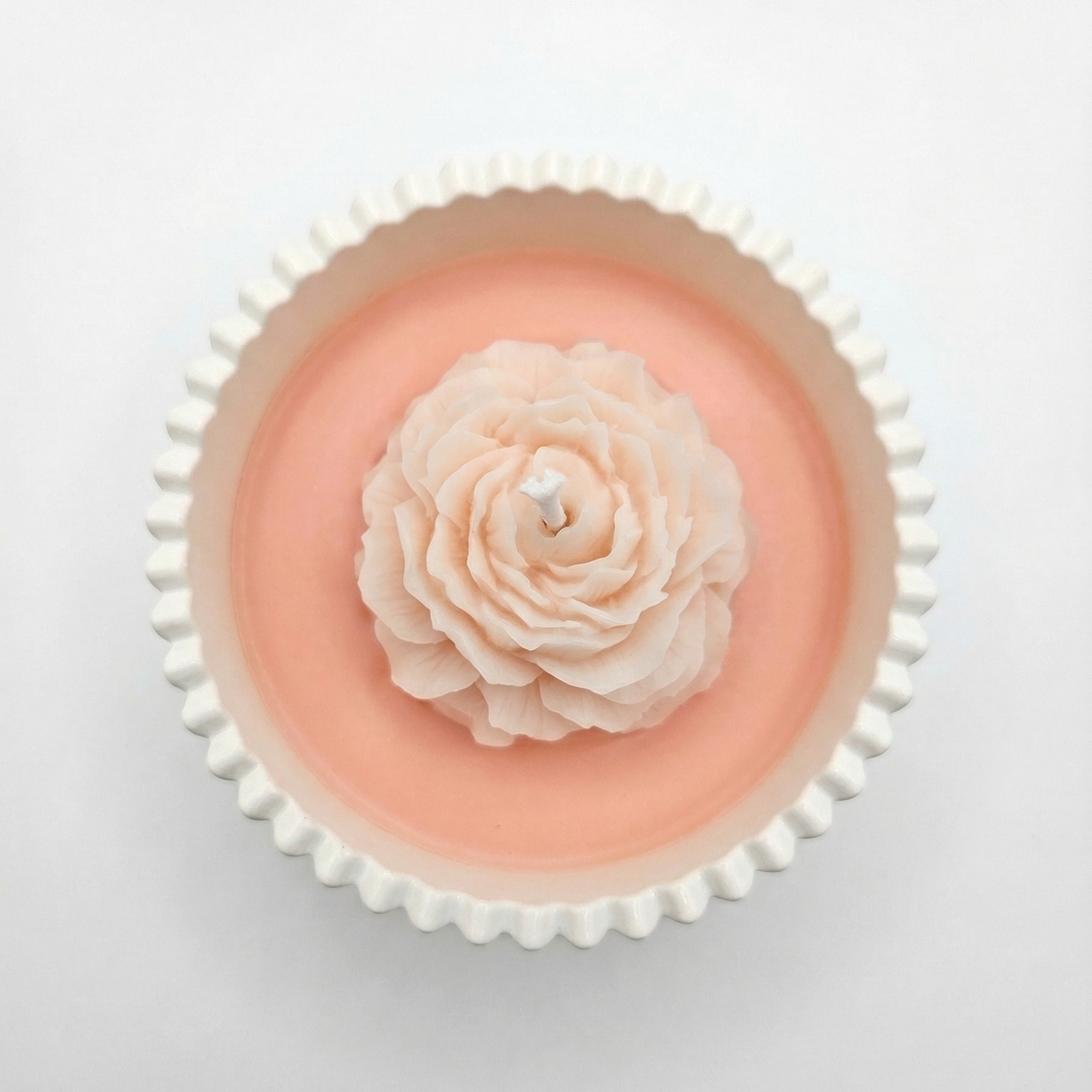 Satin Poppy Candle - White / Pink / Cherry, Almond