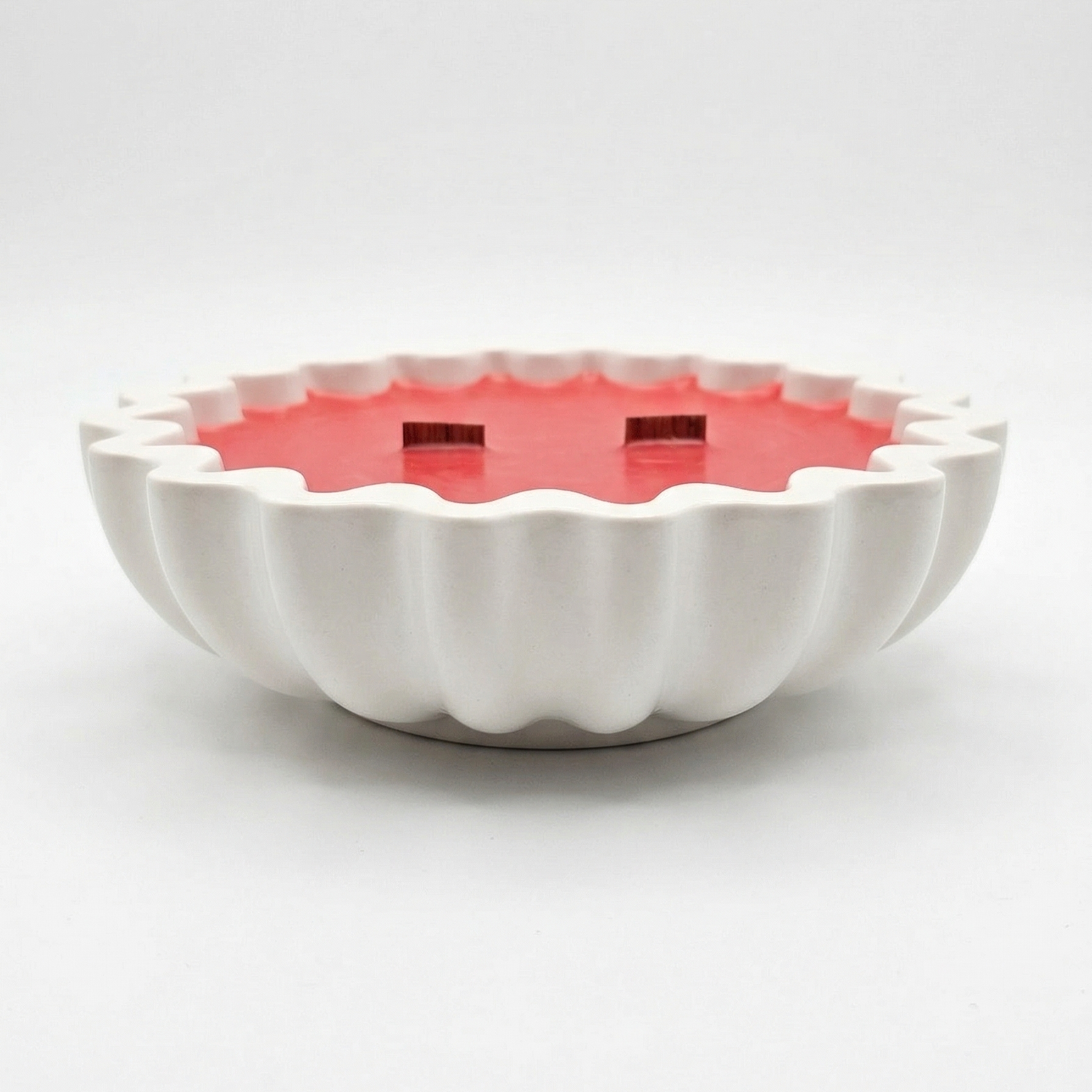 Ruby Wool Candle - White / Red / Cherry, Almond