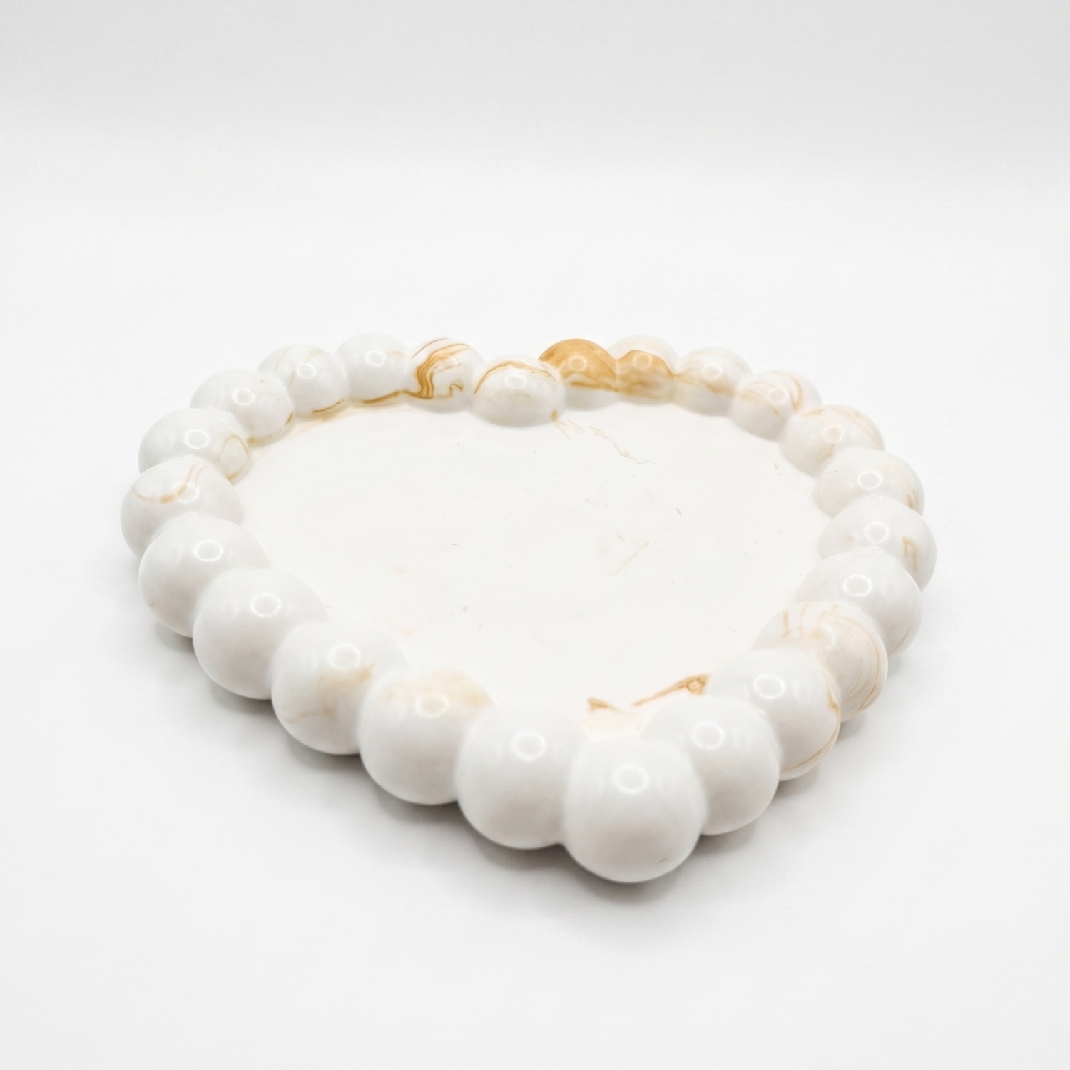 Design Tray Pearl Heart - White / Gold