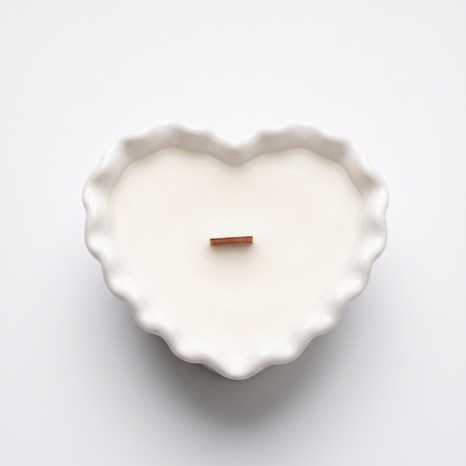 Candle Wavy Heart - White / Lime, Mango