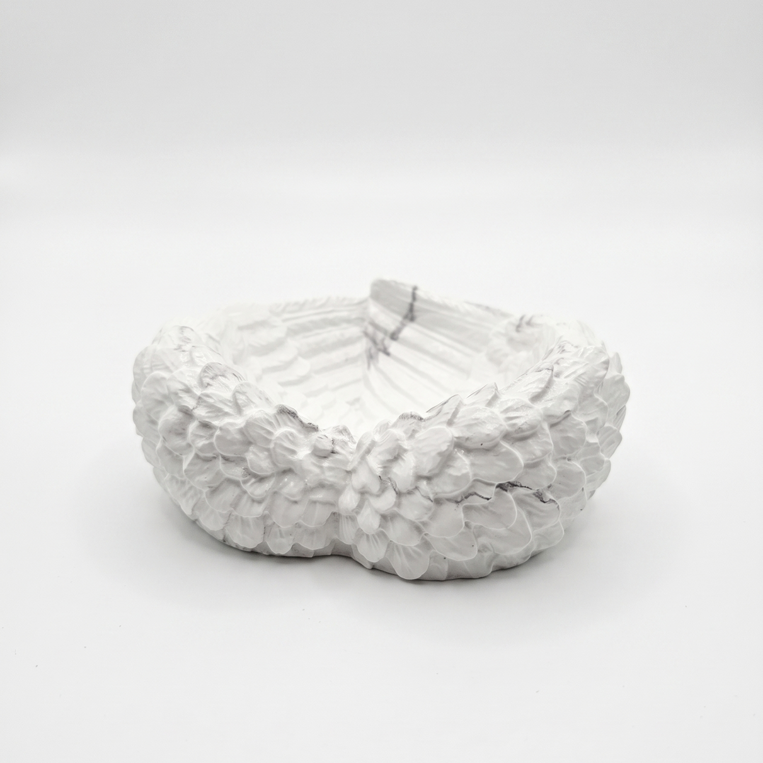 Designer candle holder and tray Wings - White