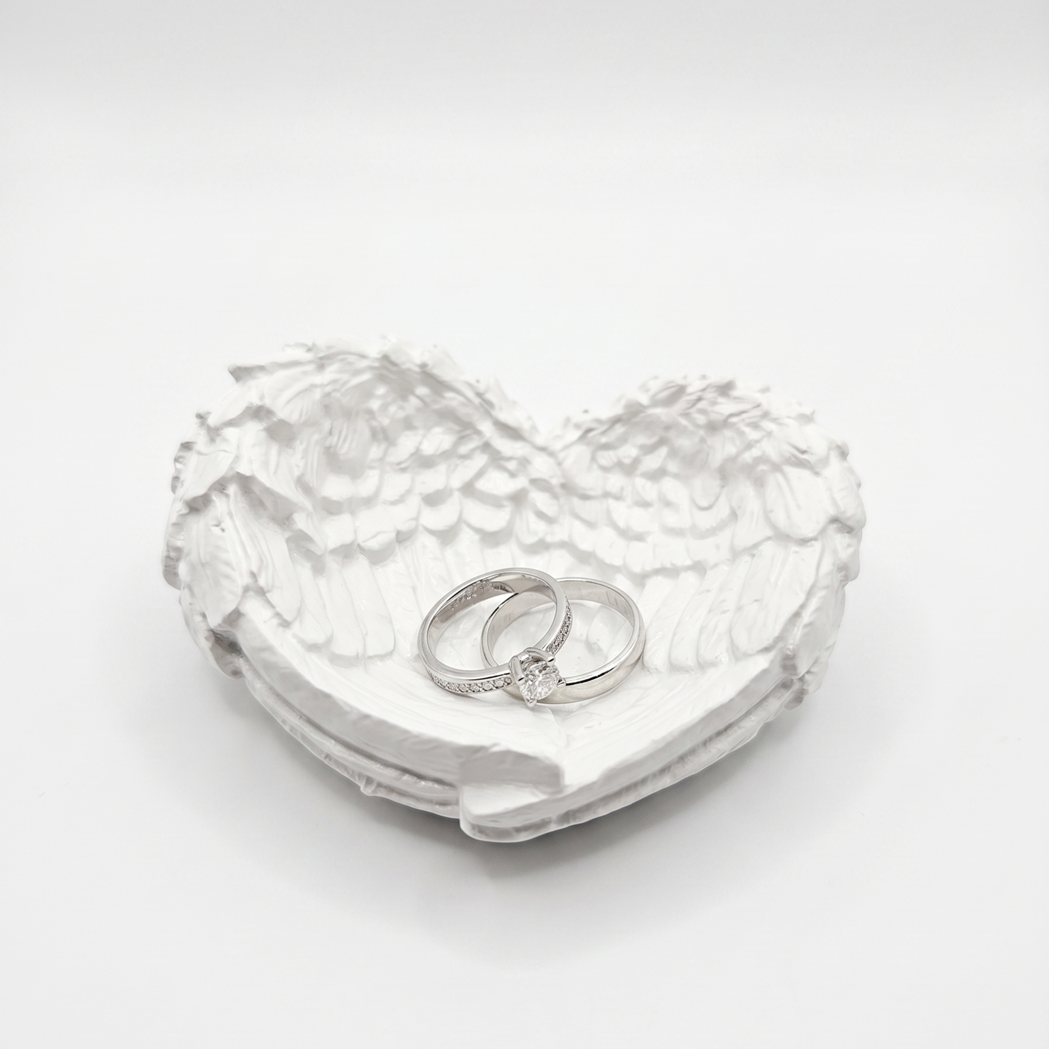 Designer candle holder and tray Wings - White