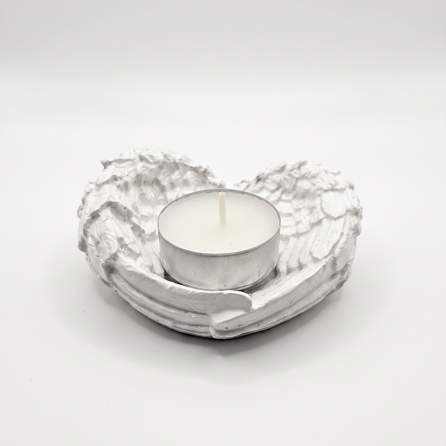 Designer candle holder and tray Wings - White