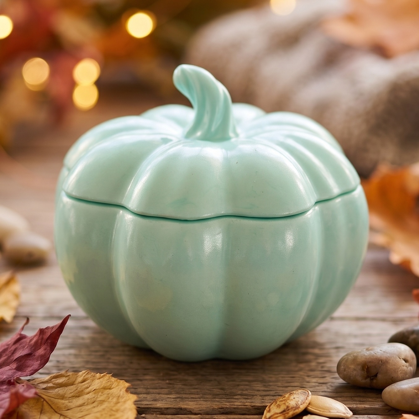Pumpkin Candle - Turquoise / Hazelnut, Chocolate / XL