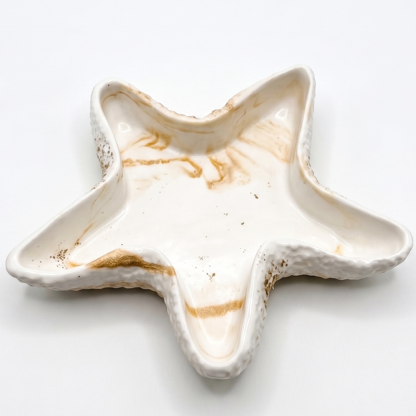 Design Starfish Bowl - White / Gold