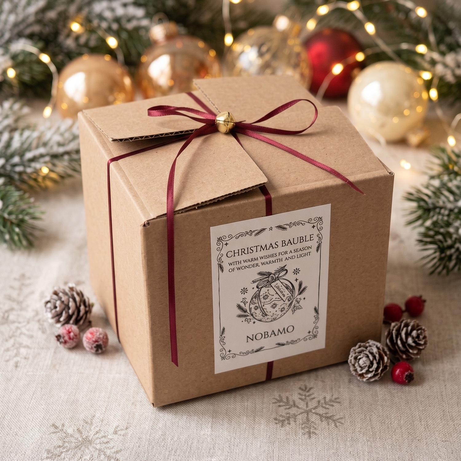 Candle Christmas Bauble Enchanted MINI - White / Silver / Winter Magic / MINI