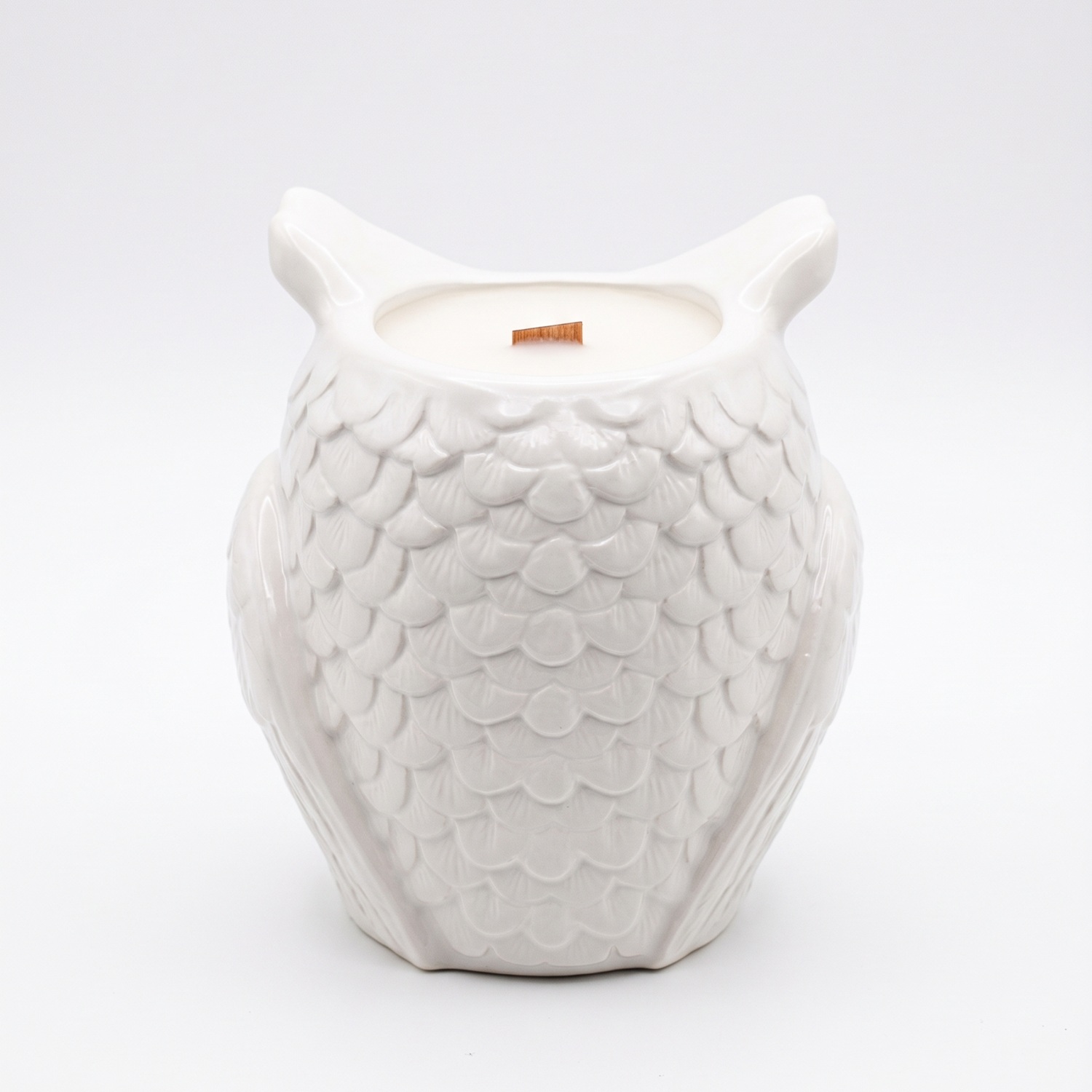 Scented Candle Owl - White / Apple Strudel