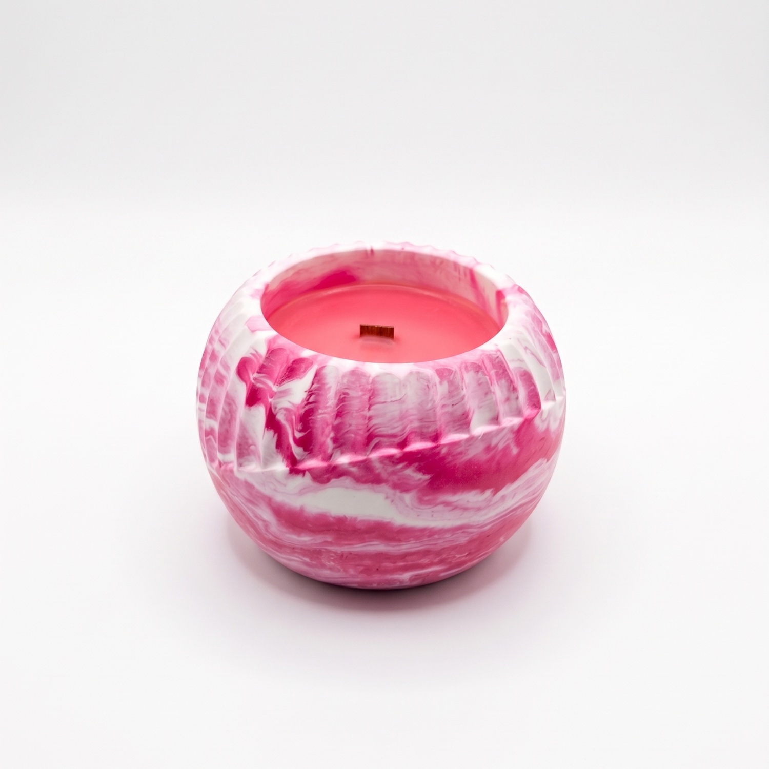 Line Candle - Pink, White / Coconut Island