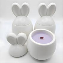Drobec Candle - White / Plum, Rhubarb