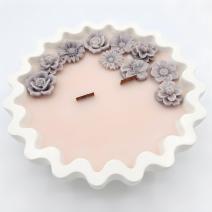 Velvet Candle - White / Cranberry, Orange
