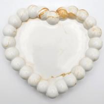 Design Tray Pearl Heart - White / Gold