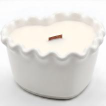 Candle Wavy Heart - White / Lime, Mango