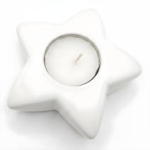 Designer Star Candle Holder - White