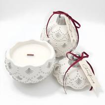 Candle Christmas Bauble Enchanted MINI - White / Silver / Winter Magic / MINI