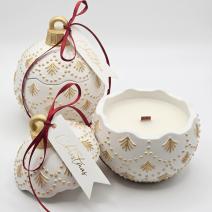 Christmas Bauble Enchanted MINI Candle - White / Gold / Winter Magic