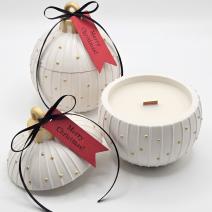 Christmas Bauble Charming Candle - White / Gold / Winter Magic