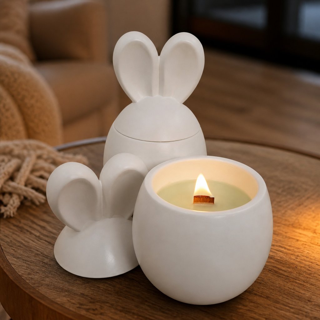 Bunny Candle - White / Lime Mango
