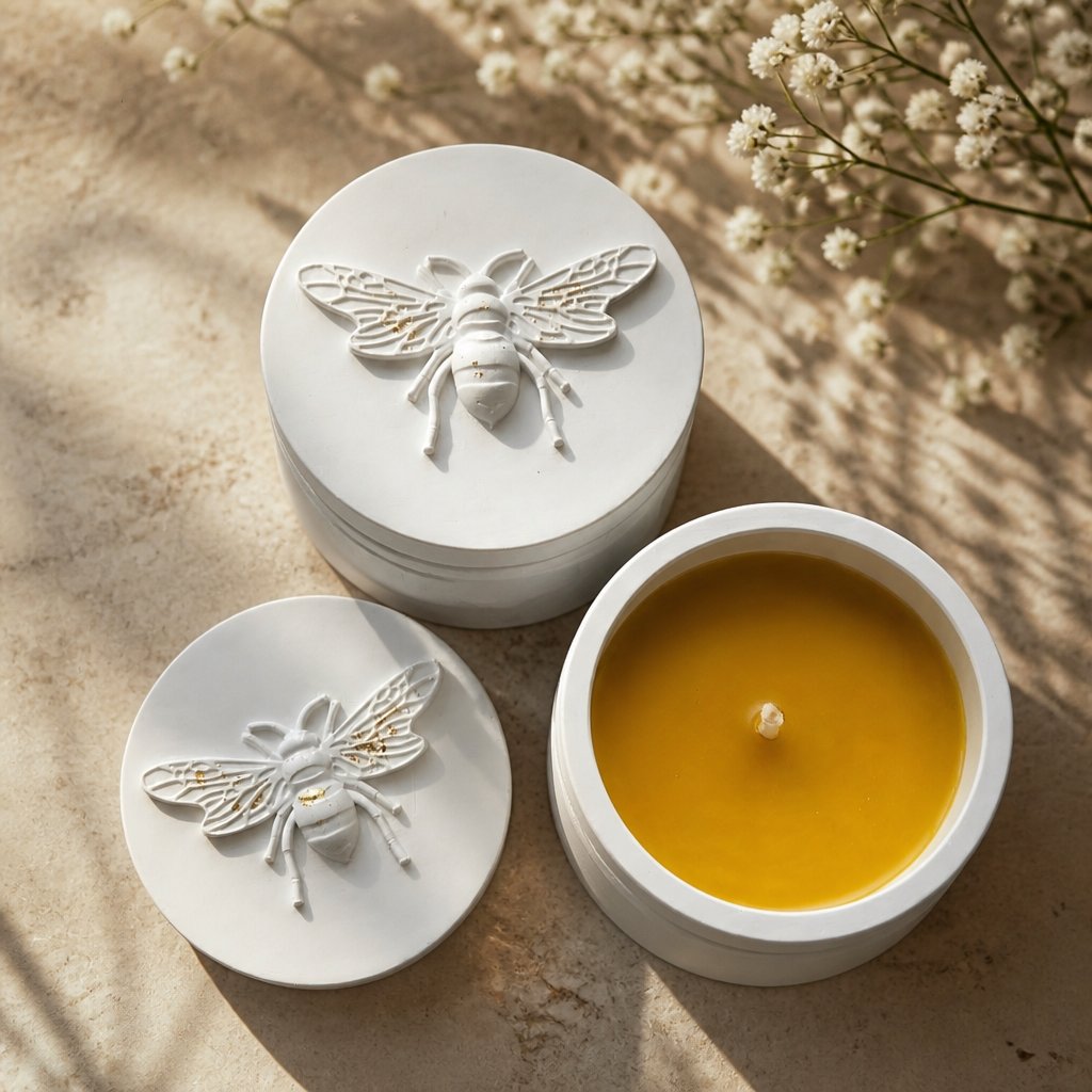 Bee Candle - White