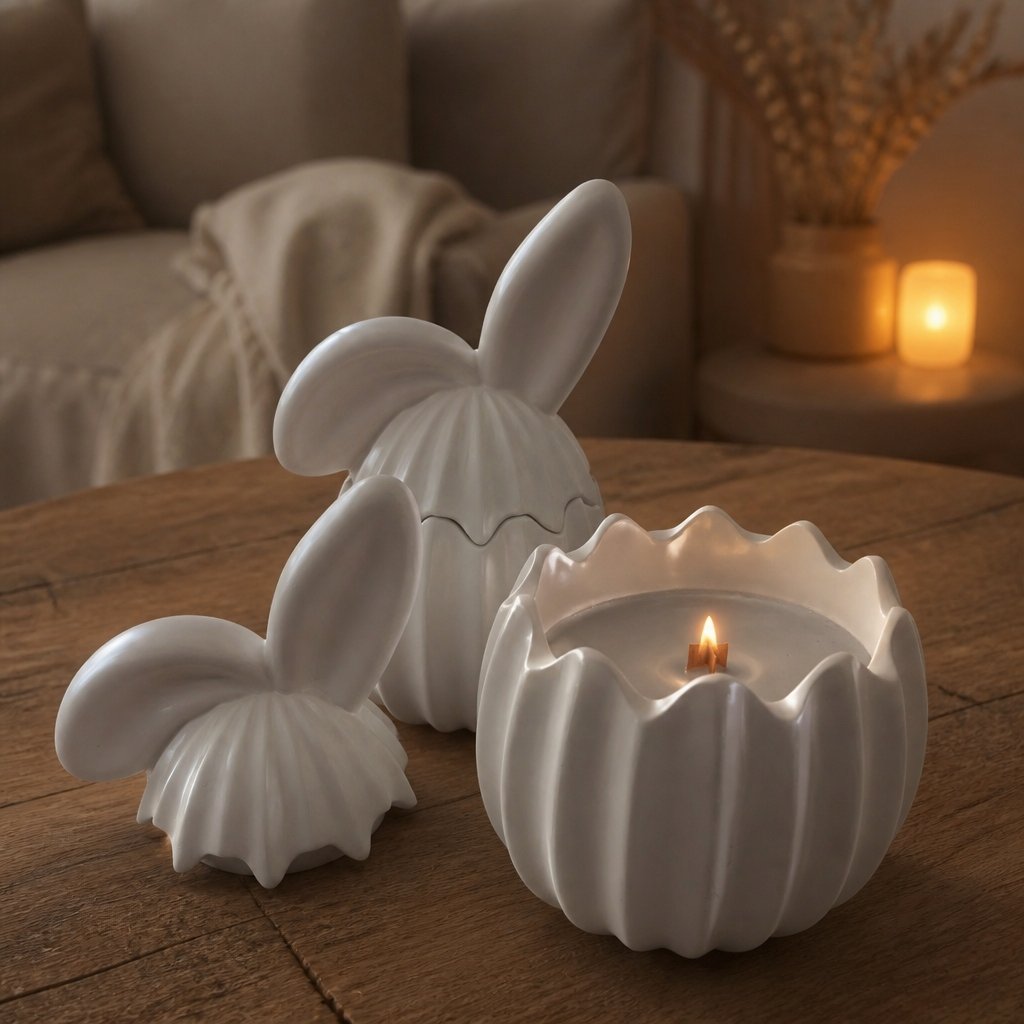 Uško Candle - White/Coconut Island