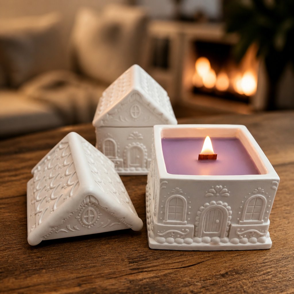 Candle House - White / Lavender