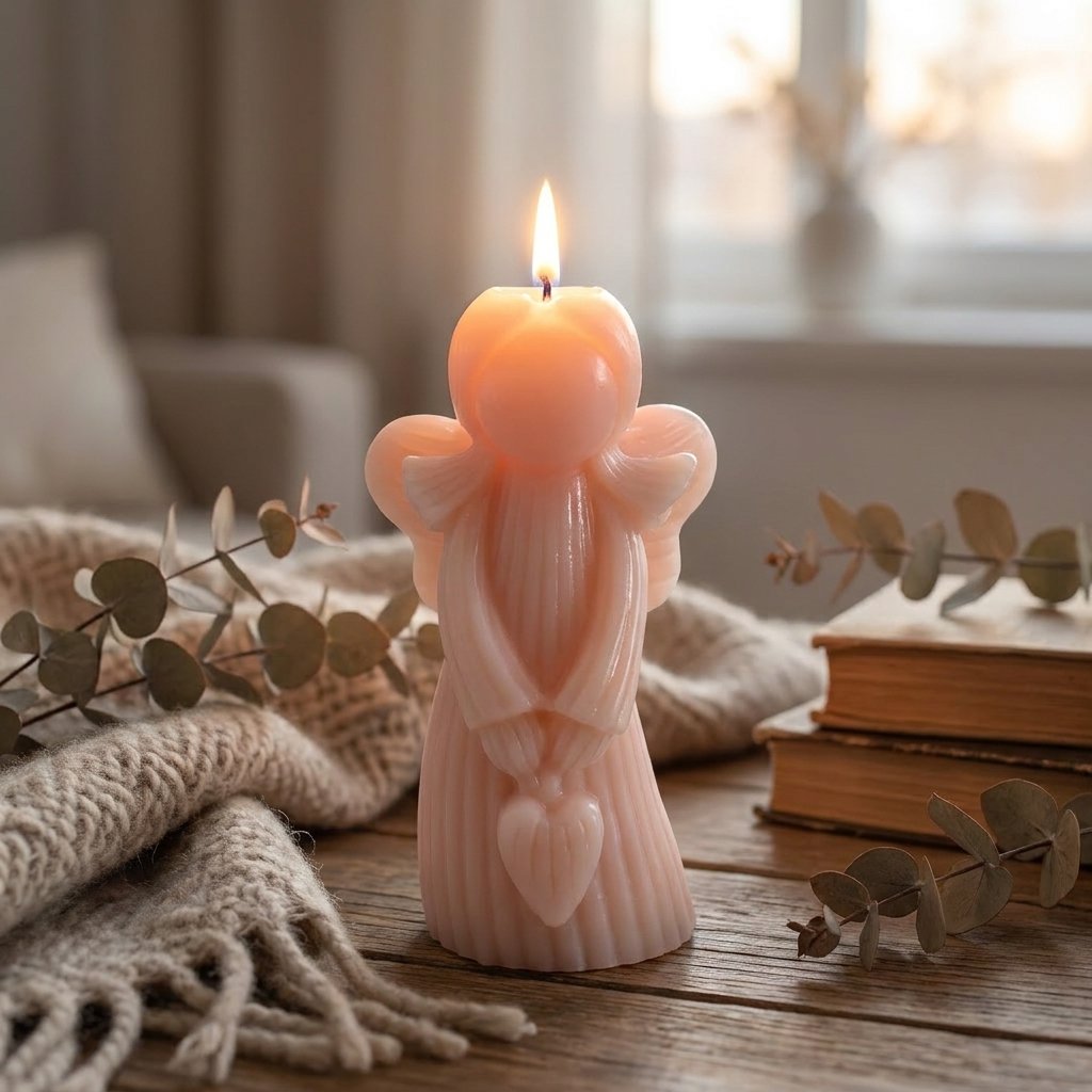 Angel Candle - Pink/Coconut