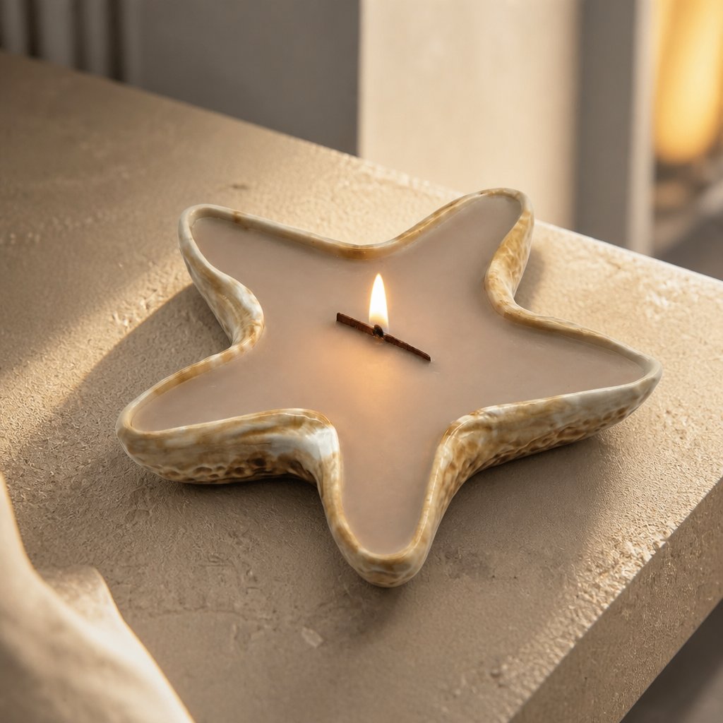 Sea Star Candle - Sand / Sea Salt, Wood