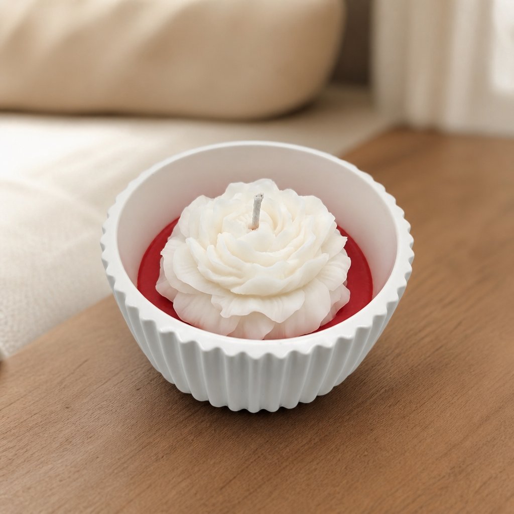 Ruby Candle - White / Red / Cherry, Almond