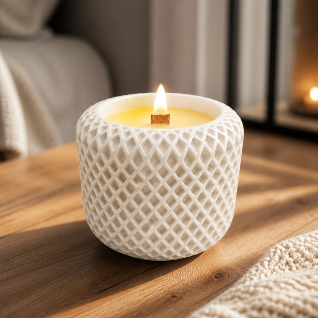 Mosaic Candle – White / Yellow / Coconut Island