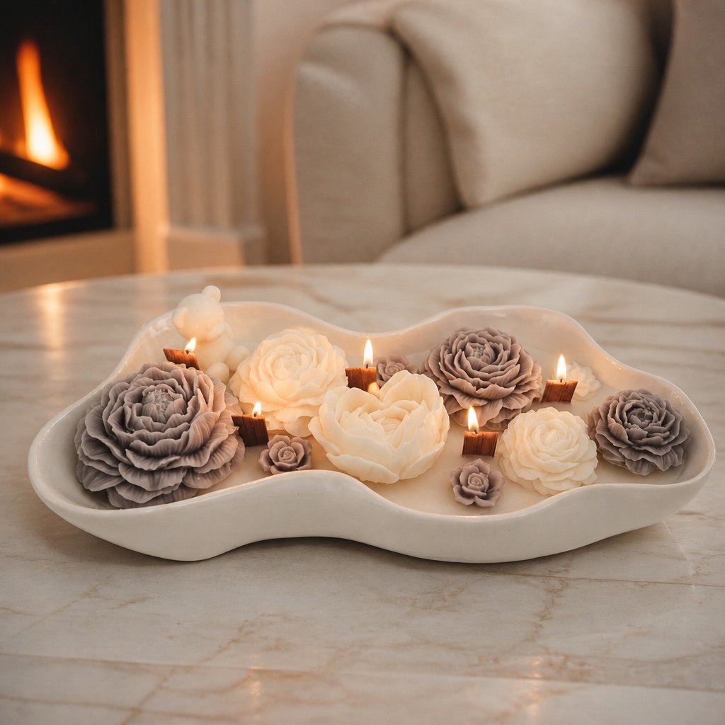 Candle Blooming Cloud - White / Gray / Paris