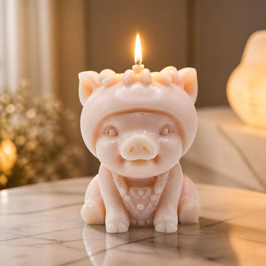 Piggy Candle - Pink / Coconut
