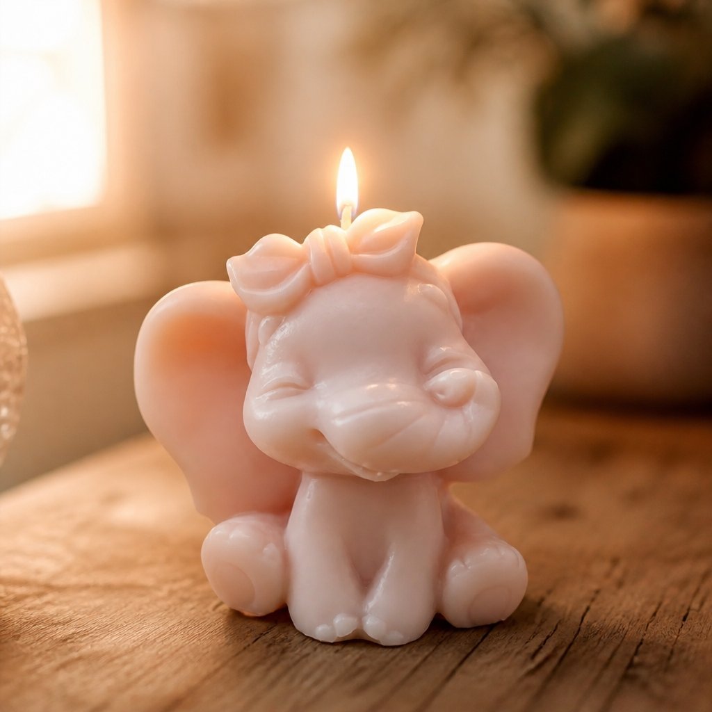 Candle Elephant Girl - Pink / Coconut