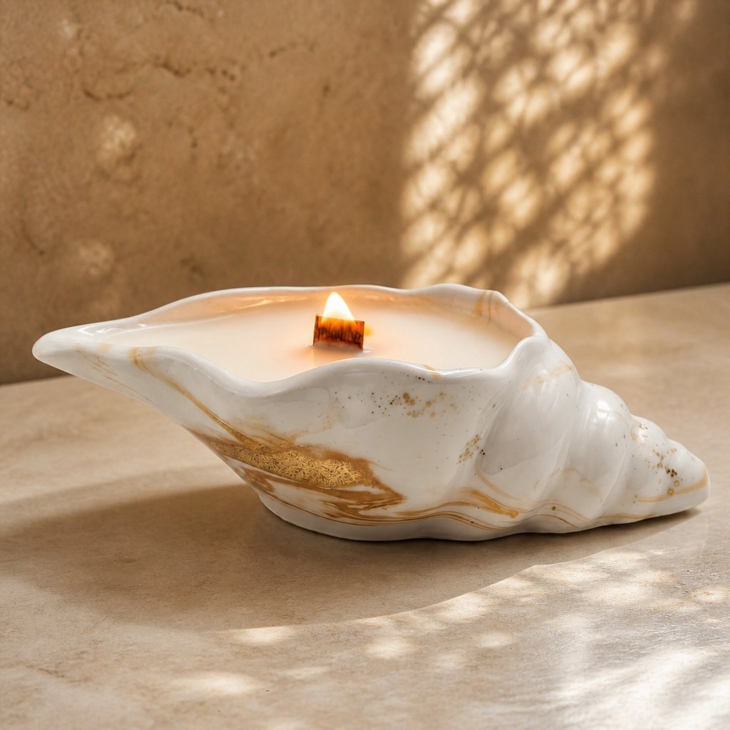 Aura Candle - White / Gold / Incense