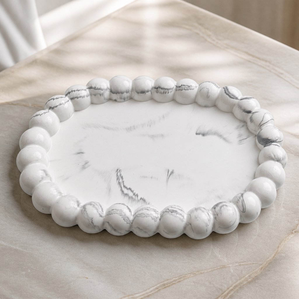 Design tray Korálka - White / Silver