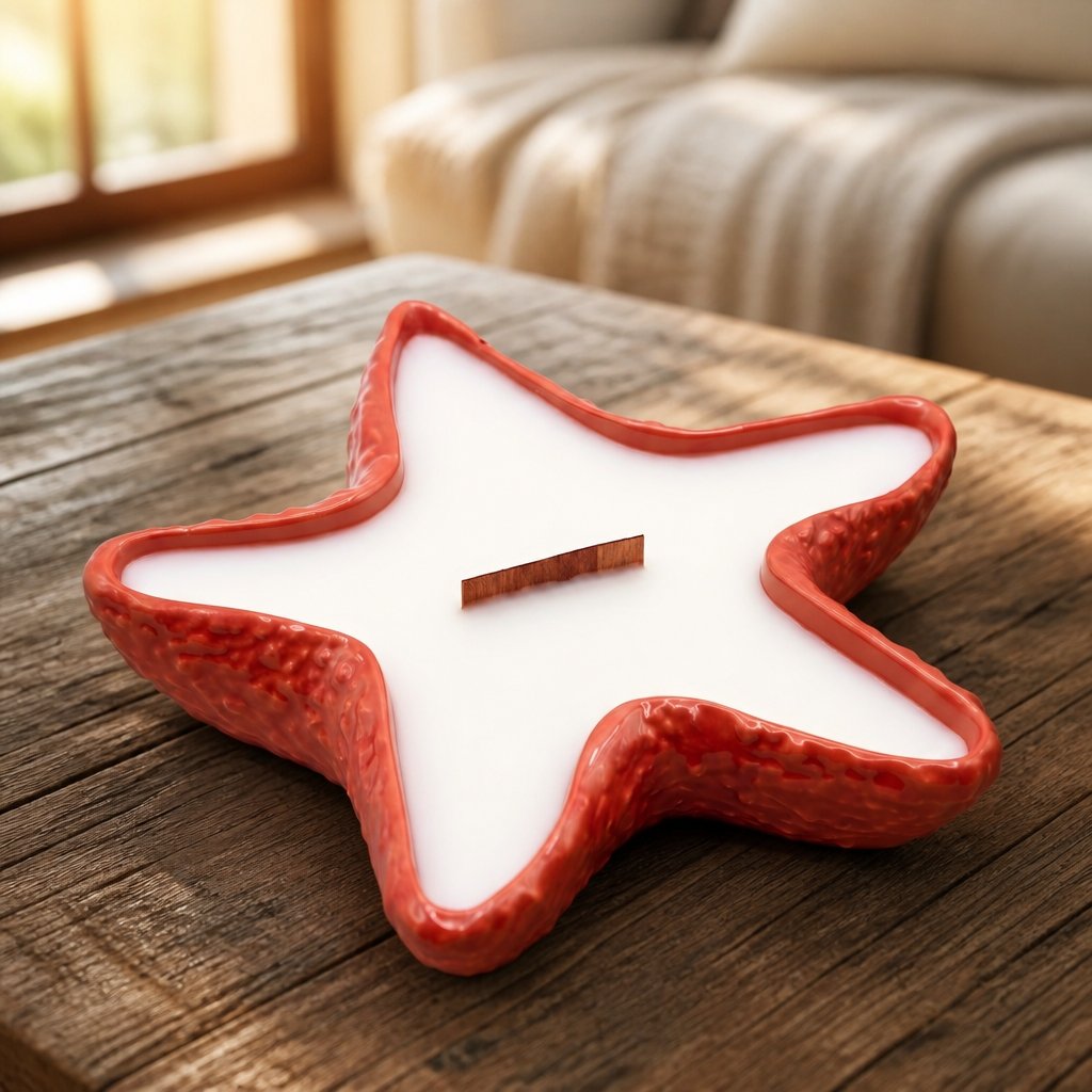 Starfish Candle - Brick Red / Lime, mango