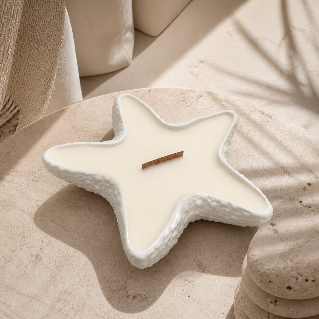 Starfish Candle - White / Lime, Mango