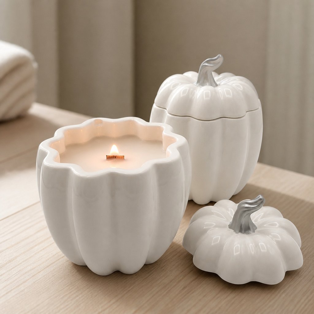 Pumpkin Candle - White / Silver / Nut, Chocolate / XL