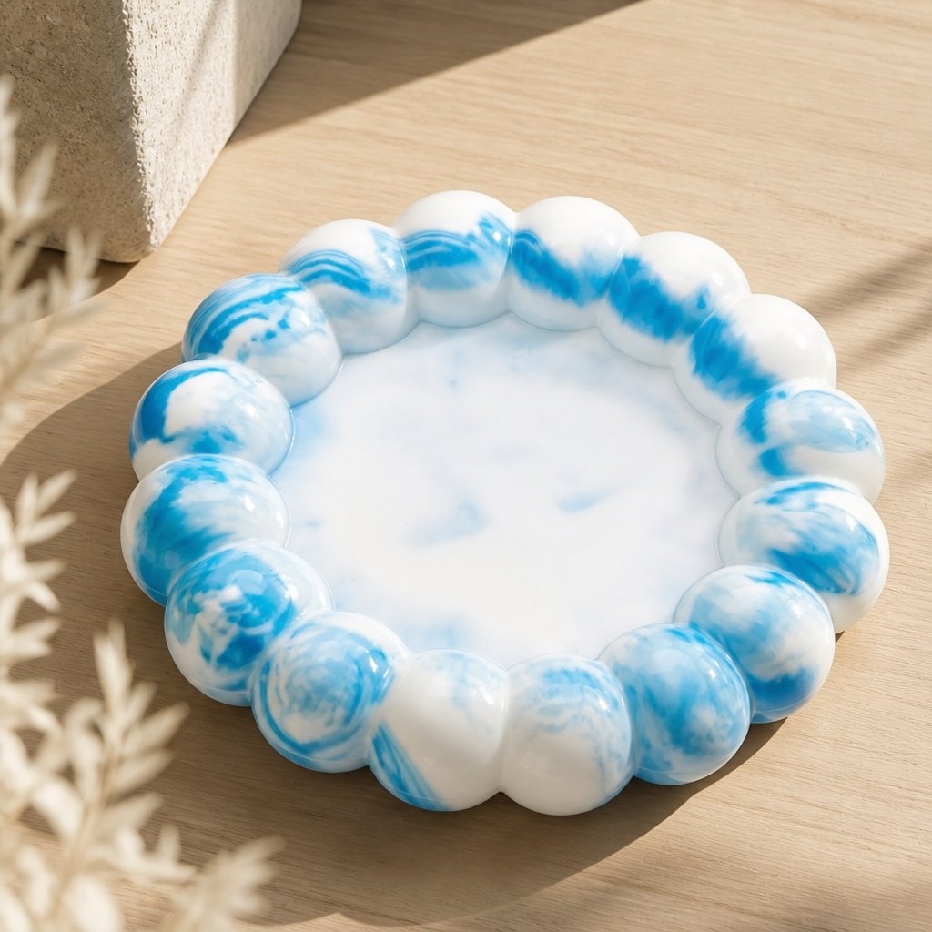 Design Tray Bubble - White / Turquoise