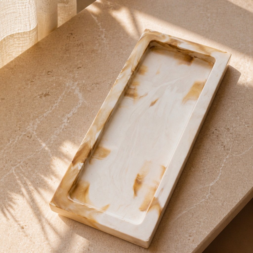 Design Tray Luna - White / Caramel