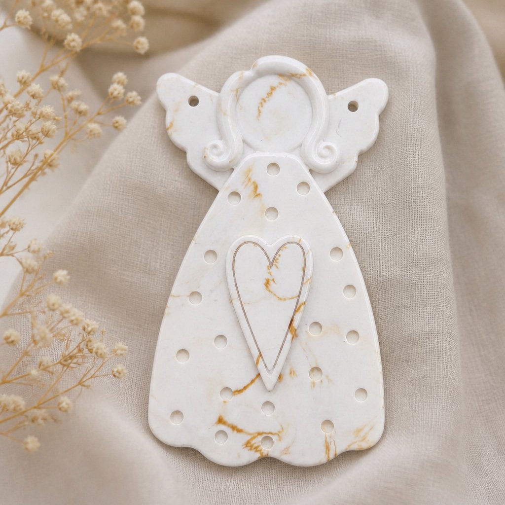 Hanging Angel Cast - White / Gold / L