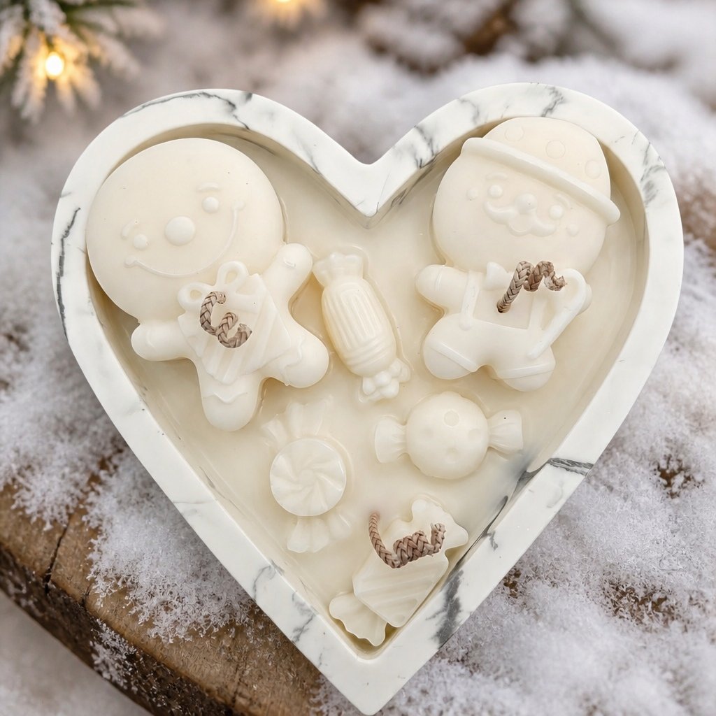 Candle Winter Gingerbread - White / Silver / Winter Magic