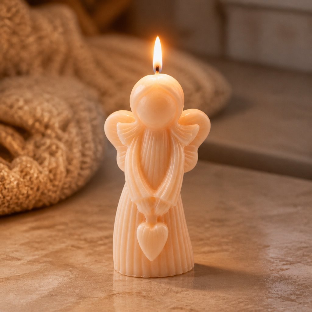 Angel Candle - Orange - Pink / Cherry