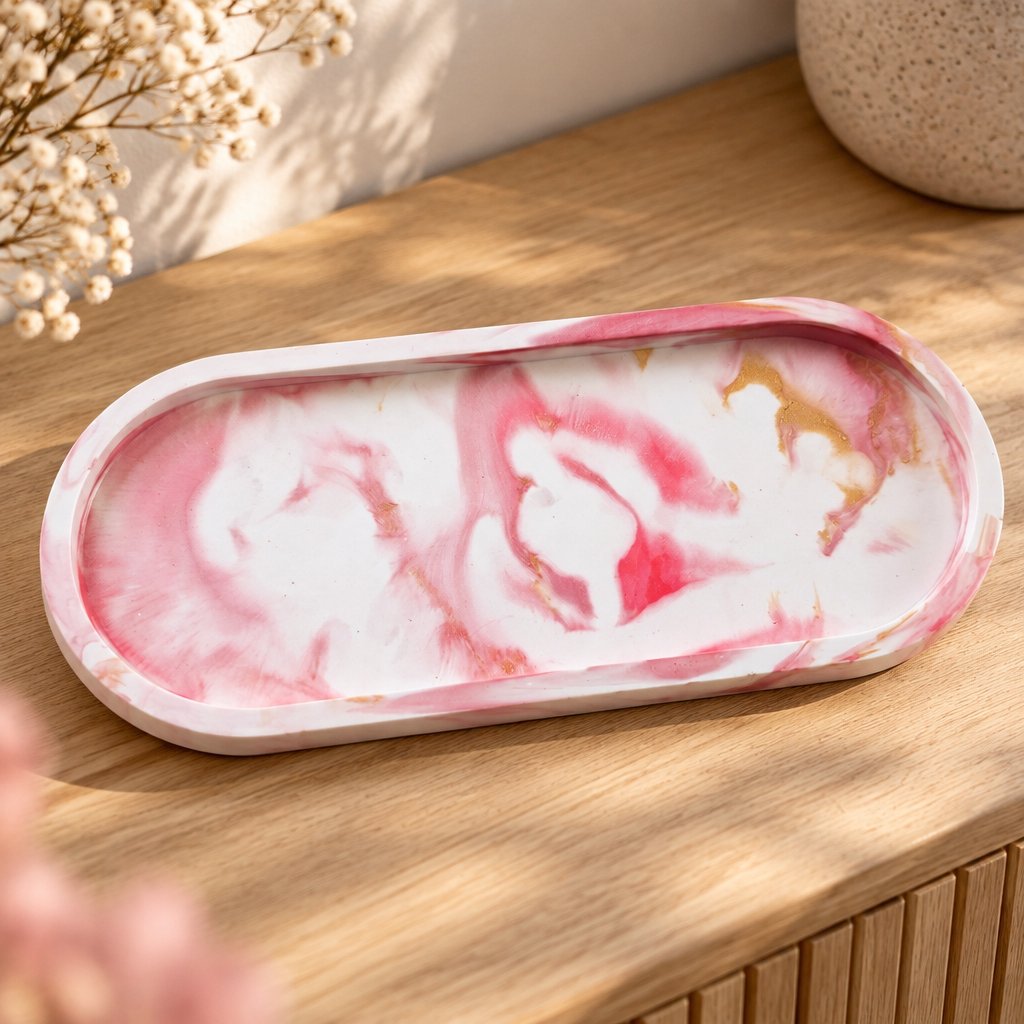 Design tray Klasik XL - White / Pink / Gold