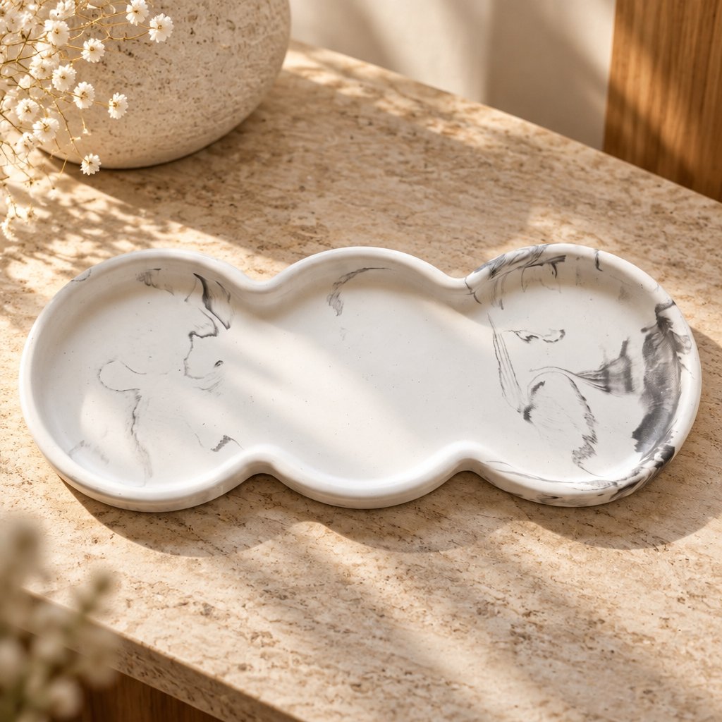 Design tray Trio - White / Silver