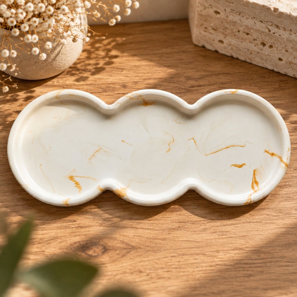Design tray Trio - White / Gold