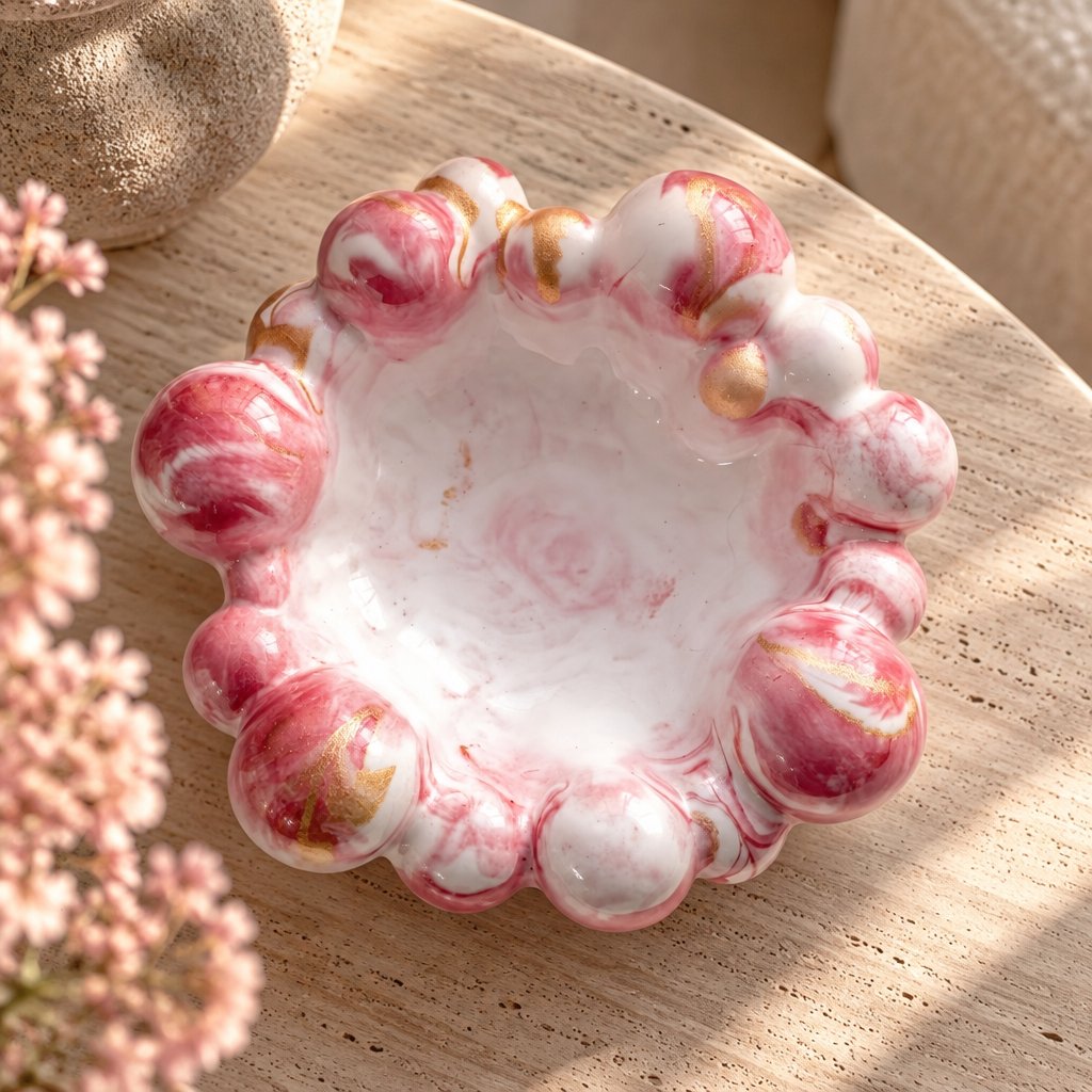 Design tray Kora - White / Pink / Gold